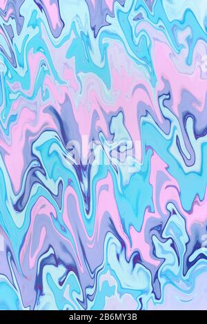 Illustration graphique de la texture dynamique du tourbillon liquide dans des tons pastel. Arrière-plan moderne de l'art numérique. Surface tendance Banque D'Images