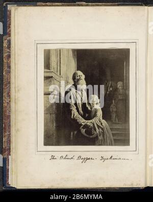 Fotoreproductie van een schilderij van Jozef Laurent Dyckmans The Blind Beggar Dyckman (titel op object) fait partie de l'album familial anglais avec des photos de gens, de voyageurs, de cricket et de kunstwerken. Fabricant : Photographe : anonyme à la peinture de Joseph Laurent Dyckmans Daté: 1860 - CA. 1870 Caractéristiques physiques: Papier photographique technique: Albumen formats d'impression: H 118 mm × W 105 mm Objet: Aveugle, aveugle et effets Banque D'Images