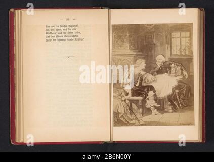 Photo reproduction d'une peinture d'une scène de Der Trompeter von Säkkingen, représentant le trompettiste buvant avec un autre homme Type d'objet : photo reproduction page Numéro d'article: RP-F 2001-7-848-3 Fabricant : Photographe: Anonyme à la peinture par: Carl Schweninger (II) (bâtiment classé) En Date: Vers 1880 - ou 1890 matériel: Technique du papier: Albumen dimensions de l'impression: Photo: H 124 mm × W 98 mmTroeliechtingFoto page d'accueil 36. Objet: Boire une photo, peinture Banque D'Images