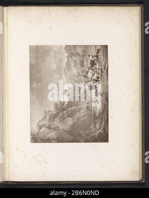 Fotoreproductie van een schilderij, voorstellende een gezelschap dat een rivier oversteekt reproduction d'une peinture, représentant un groupe qui traverse un type d'objet fluvial: Page reproduction d'image Numéro d'article: RP-F 2001-7-31-25 Fabricant : Photographe: Anonyme à la peinture: Nicolaes Pietersz. Berchem Dating: CA. 1859 - ou pour 1869 matériau: Technique du papier: Albumen dimensions imprimées: Photo: H 128 mm × W 162 mm Objet: Traversée d'une rivière Banque D'Images