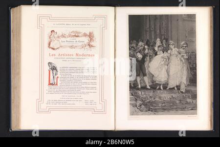 Fotoreproductie van een schilderij, voorstellende een groep mensen verlaat een kerk photo reproduction d'une peinture, représentant un groupe de personnes lea un type de bâtiment d'église: Impression photomécanique page reproduction Numéro d'article: RP-F 2001-7-193-10 Fabricant : Photographe: Anoniemclichémaker: Goupil & Cie (bâtiment) répertorié: Frederik Hendrik Kaemmerer (propriété cotée) Lieu de fabrication: Photographe: Frankrijkclichémaker France to painting: Netherlands Date: CA. 1871 - caractéristiques ou 1881 physique: Photo engrala matière: Papier technique: Photogravure dimensions: Imprimer: H 258 M. Banque D'Images