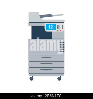 photocopieuse ou photocopieuse, isolée sur fond blanc, illustration vectorielle plate Illustration de Vecteur