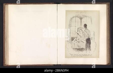 Fotoreproductie van een tekening, voorstellende eerwaarde Burgon voor een spiegel photo reproduction d'un dessin, représentant l'eer Banque D'Images