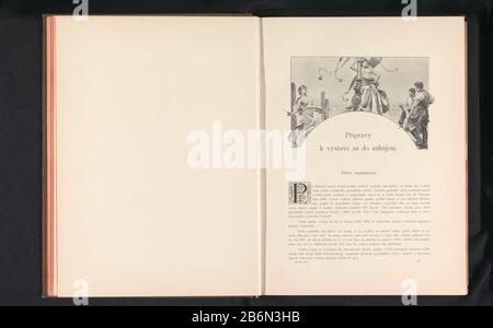 Fotoreproductie van een tekening, voorstellende een vrouw met een zil geflankeerd porte een vrouw met penselen en schilderspalet en twee mannen Image reproduction d'un dessin, représentant une femme avec un pilier flanqué d'une femme avec des brosses et une palette et deux hommes type d'objet: Reproduction d'impression photo-mécanique page Numéro d'objet: RP-F-2001-7-749A-12 Fabricant : Photographe: Anoniemclichémaker: Carl Bellmann dans le dessin: Fabrication d'emplacement anonyme: Prague Dating: CA. 1888 - en avant ou en avant 1893 matériau: Technique du papier: Autotypique Dimensions: Photo: H 125 mm × W 210 mmToelichtingPre Banque D'Images