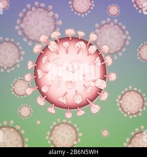 Unités de Covid-19 mieux connues sous le nom de Coronavirus flottant dans le plasma infecté Banque D'Images