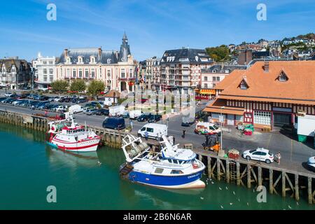 Vue aérienne de Trouville-sur-mer, Normandie Banque D'Images