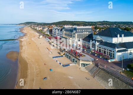 Vue aérienne de Cabourg en Normandie, Banque D'Images