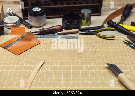 L'Leathermaker bureau Banque D'Images