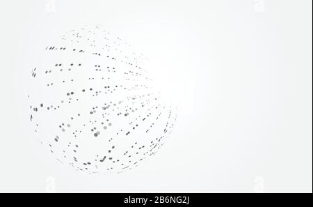 technologie abstraite concept futuriste cercle point gris numérique sur le futur réseau d'arrière-plan gris hi tech. pour modèle, fond d'écran web design, affiche, pré Illustration de Vecteur