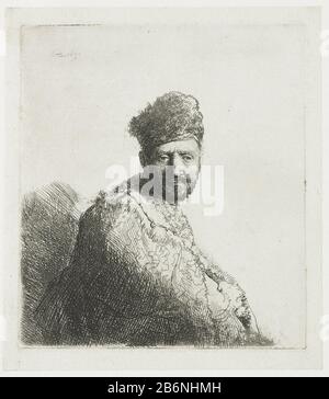 Gebaarde man met osterse bontmuts en bewerkte mantel de vader van Rembrandt homme barré avec chapeau de fourrure et manteau sculpté oriental: Le père de Rembrandt Type de bien (?): Photo Numéro d'article: RP-P-1961-1136Catalogusreferentie: New Holllstein Dutch 85-4 (5) Bartsch 263-3 ( 4) Holllstein Holllstein Brands: Monogramme et date, en haut à gauche, 'RHL 1631 'erk, verso à gauche: Lugt 270merk, verso à gauche: Lugt 384merk, verso à droite: Lugt 2228opschrift, verso central, crayon ' C. 11997 (Colnaghi nombre) inscription Verso en bas à droite, en marron: 'Prinsipaic / Créateur 593 Banque D'Images