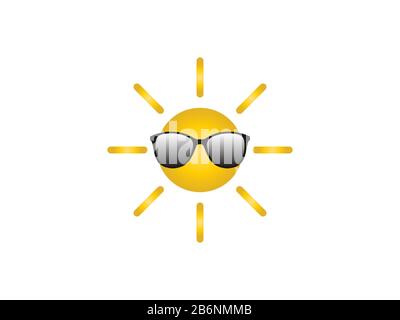 Soleil, lunettes de vue, icône lunettes de soleil. Illustration vectorielle, conception plate. Illustration de Vecteur