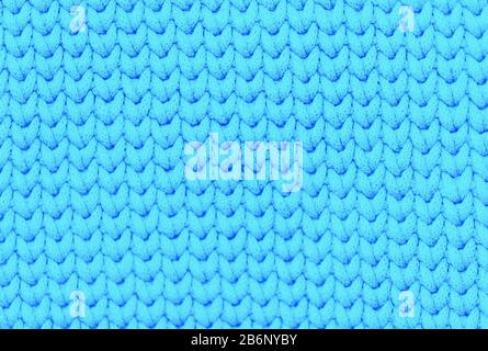 Tissu tricoté bleu turquoise texture douce arrière-plan Banque D'Images