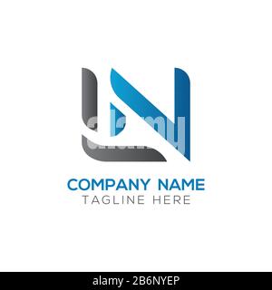 Modèle vectoriel initial de conception de logo professionnel lettre LN. Motif lettre LN abstrait Illustration de Vecteur