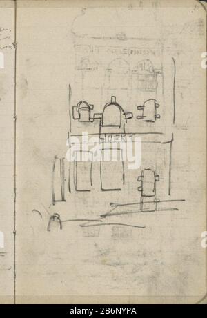Geel aan het Damrak te Amsterdam Facade on Damrak, Amsterdam Type de bien: Carnet d'esquisses Numéro d'article: RP-T-1924-63-30 Inscriptions / marques: Inscription, manuscrit, 'angle [...] 'Description: Arrière de Warmoesstraat 46. Page 30 un croquis avec 32 bladen. Fabricant : artiste George Hendrik Breitner Lieu de fabrication: Amsterdam Date: 1902 Caractéristiques physiques: Craie noire sur papier doublé matériau: Papier doublé Sujet craie: Façade (ou maison ou bâtiment) magasin storecanals, eau (en ville) Où: Damrak Banque D'Images