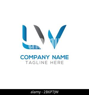 Modèle vectoriel de conception initiale de logo commercial LW lettre. Résumé lettre LW logo Design Illustration de Vecteur