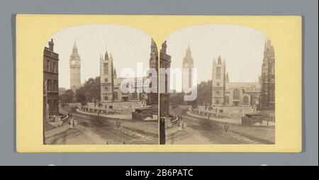 Gezicht op Saint Margaret's Church en de Big Ben à Londen vue sur St Margaret's, Westminster et Big Ben à Londres Type de propriété: Stéréo photo Numéro de l'article: RP-F F05024 Inscriptions / marques: Numéro, verso, manuscrit '19'opschrift, verso, manuscrit:'st. Église de Stephen. London' Fabricant : Photographe: Fabrication anonyme de lieux: London Dating: CA. 1850 - ca. 1880 Caractéristiques physiques: Albumen imprimés: Carton papier technique: Albumen imprimés dimensions: Milieu secondaire: H 85 mm × W 170 mm Objet: Tour, tour d'horlogerie  monumental orornmentChurch (extérieur) Où : Big Ben Banque D'Images