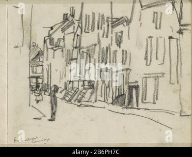 Gezicht op de Hazenstraat te Amsterdam, ter hoogte van de Lauriergracht Page 10 d'un croquis avec 27 bladen. Fabricant : artiste George Hendrik Breitner Lieu de fabrication: Amsterdam Date: 1886 - 1903 Caractéristiques physiques: Craie noire matière: Papier Sujet craie: Rue (+ ville (-scape) avec chiffres, étalage) logement urbain où: Hazenstraat Lauriergracht Banque D'Images