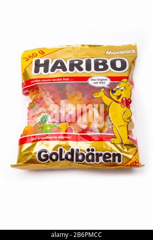 HUETTENBERG, ALLEMAGNE - 2020-02 25 Sweets de Product Shot HARIBO isolés sur blanc Banque D'Images