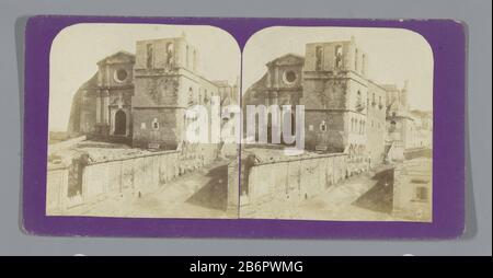 Gezicht op de kathedraal van Agrigento Cathedral de Girgenti (objet titel op) vue sur la cathédrale d'AgrigentoCathedral the Girgenti (objet titre) Type de bien: Photo stéréo Numéro d'article: RP-F F06885 Inscriptions / marques: Titre, verso, manuscrit '1319 Cathédrale de Girgenti' Fabricant : Jean Andrieu lieu de fabrication : Agrigento Dating: 1862 - 1876 matériau: Papier de carton technique: Albumen imprimer dimensions: Milieu secondaire: H 88 mm × W 176 mm Sujet abbaye, monastère, couvent  église catholique romaine où: Cathédrale Agrigento Agrigento Sur Recru Banque D'Images