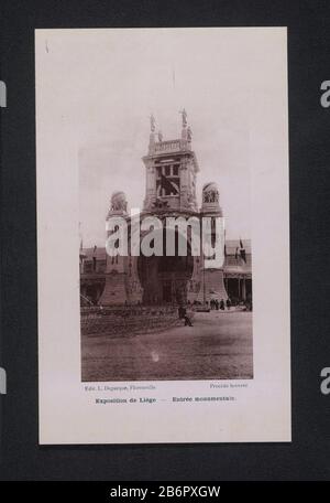 Ce poste fait partie d'une couverture de 16 prenten. Fabricant : créateur: Éditeur anonyme: L. Duparque (propriété cotée) Lieu de fabrication: Créateur: Liège Éditeur: Florenville Dating: 1905 matériel: Papier technique: Mesures de pression légère: Imprimé: H 160 mm × W 99 mm Sujet: Salon mondial, porte d'exposition mondiale, entrée monde 1905 (Liège) Où: Liège Banque D'Images