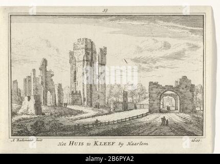 Vue sur les ruines de Huis ter Kleef Haarlem, la situation vers 1600. Deux randonneurs à droite dans ingang. Fabricant : printmaker: Abraham Rademaker (bâtiment classé) éditeur: Willem Barents Antoni Schoonenburg Lieu de fabrication: Amsterdam Date: 1727 - 1733 Caractéristiques physiques: Matériel de gravure: Technique du papier: Dimensions de gravure: Bord de la plaque: H 80 mm × W 115 mmTopeliechtillustratie de: Abraham Rademaker, Matthaeus Brouërius de Niedek, Isaac le long, Cabinet de Nederlandsche et Kleefsche outheden et (...) pour des bâtiments urbains et terrestres particuliers, Willem Barents et Antoni Schoonenburg : Banque D'Images