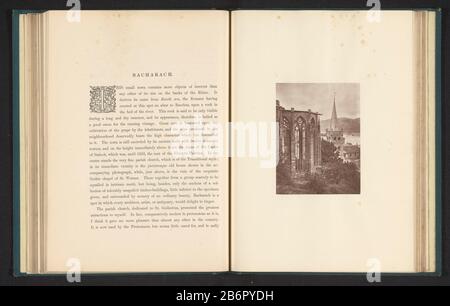 Vue sur les ruines de la Chapelle Werner et de la tour de l'église St Pierre à Bacharach Type de bien: Photo-mécanique imprimer page Numéro d'article: RP-F 2001-7-412-8 Fabricant : Photographe: Cundall & Fleming Créateur: Fabrication anonyme de lieux : Bacharach, Daté: CA. 1858 - à l'intérieur ou à l'avant 1868 matériau: Technique du papier: Woodburytypie Dimensions: Photo: H × 117 mm b 88 mmToelichtingPrent en face de la page 102. Objet: Gelding de l'église, monastère, et c.parties de l'extérieur de l'église et annexes: Tour où: Werner Chapelle Banque D'Images