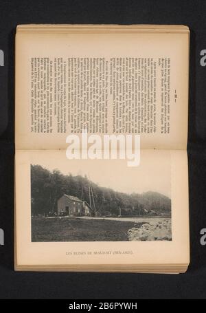 Vue sur les ruines de Château de Beaufort à Hoeiles ruines de Beaufort (Ben-Ahin) (titre objet) Type de bien: Photo-mécanique imprimer page Numéro d'article: RP-F 2001-7-1173-12 Fabricant : Photographe V. Gailard (attribué à) clichémaker E. Aubry (attribué à) lieu de fabrication: Photographe: Hoeiclichémaker: Bruxelles CA. 1885 - ou pour 1890 matériau: Technique du papier: Mesures de la pression lumineuse: Imprimé: H 103 mm × W 158 mmToeliceliginPrent en face de la page 86. Sujet: Paysage avec ruine vrai: Huy Banque D'Images
