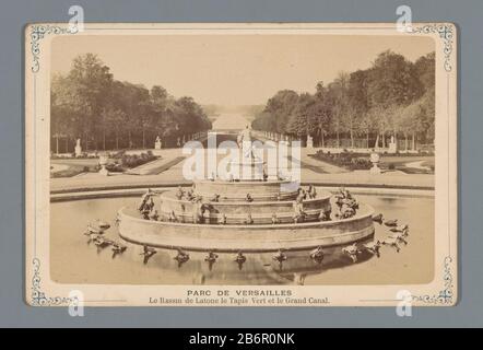 Gezicht op de tuin van Versailles rencontre fontein Parc de Versailles, le bassin de Latone le Tapis Vert te le Grand Canal (objet titel op) vue sur les jardins de Versailles avec la fontaine Parc de Versailles, le bassin de Latone le Tapis Vert dans le Grand Canal (objet titre) Type de bien: Photo Cabinet photo Numéro d'article: RP-F F19778 Inscriptions / marques: Date, verso, écrit à la main, '4 Aout 1894' Fabricant : Photographe: Etienne Neurdein (possible) Lieu de fabrication: Versailles Date: 1870 - 1900 matériau: Papier technique: Albumine dimensions pression: Support secondaire: H 107 mm × W. Banque D'Images