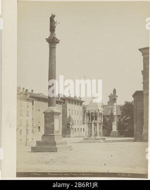 Gezicht op de zeuil en graftombe op de Piazza San Domenico à Bologne 114 Bologna Monumenti della Piazza S Domenico (titre objet op) vue de la colonne et du tombeau sur la Piazza San Domenico à Bolognar114 Bologna Monumenti della Piazza S. Domenico (titre objet) Type de bien: Photos Numéro d'article: RP-F 2010-157 Inscriptions / marques: Annotation, recto , sur un faisceau dans le négatif écrit, '114 Bologna Monumenti della Piazza S. Domenico R. Peli. FOT.' Fabricant : Photographe: R. Peli (propriété cotée) Lieu de fabrication: Bologne Date: CA. 1870 - ca. 1890 Caractéristiques physiques : albumen Print mate Banque D'Images