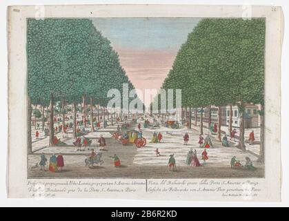 Gezicht op een boulevard te Parijs gezien vanaf de porte Saint-Antoine Gesicht des Bollwercks von S Antonis Thor genommen zu Paris (titre op object) Parijs (servietitel) Rechtsboven genummerd: 90. Linksonder genummerd: 16. Fabricant : uitgever: Georg Balthasar Probst (vermeld op object)prentmaker: AnoniemPlaats fabriquent: Uitgever: Augsburgprentmaker: Duitsland Dating: 1742 - 1801 Physical kenmerken: Ingekleurde ets Material: Paper averf Techniek: Etsen / penseel Dimensions: Plahet tolielielielimmer, hmhmhmhmhmhet hmhmhmhmhmhmhmhmhmhmhmhmhmhmhmhmhm Banque D'Images