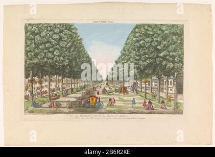 Gezicht op een boulevard te Parijs gezien vanaf de porte Saint-Antoine les boulvard (objet titel op) En titre numéroté : 1. Supérieur gauche numéroté 34. Fabricant : éditeur: Louis-Joseph Mouth Hare (bâtiment classé) printmaker: Fabrication anonyme: Éditeur: Paris imprimer auteur: France Date: 1759 - env. 1796 Caractéristiques physiques: Matière de gravure colorée: Aquarelle papier technique: Gravure / dimensions de la brosse: Bord de la plaque: H 235 mm × W 388 mm Objet: Avenue, boulevard, promenade, esplanade (+ ville (-paysage) avec figures, étalage) Où : Paris porte Saint-Antoine Banque D'Images