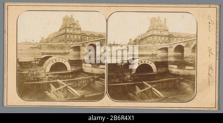 Vue sur un quai de la Seine à Paris avec le Pont Royal et peut-être le coin des TuilerieënpaleisParis-les Tuileries (titre objet) Type de bien: Photo stéréo Numéro d'article: RP-F F05461 Inscriptions / marques: Inscription, verso, manuscrit: 'Pont Royal' Fabricant: Photographe: F. Chevalier & A. Champeaux (propriété cotée) Lieu de fabrication: Paris Date: CA. 1859 - ca. 1865 matériau: Carton de papier technique: Albumen dimensions d'impression: Milieu secondaire: H 85 mm x b 175 mm Objet: Pont-quai dans la ville à travers rivière, canal, etc Banque D'Images