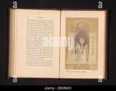 Gezicht op een monument voor de eerste Hertog van Bedford Premier duc du monument de Bedford (objet titel op) vue d'un monument du premier duc de Bedford Premier monument du duc de Bedford (objet titre) Type de bien: Page photo Numéro d'article: RP-F 2001-7-1148-8 Fabricant : Photographe : H. V. Lemenager (propriété cotée) Lieu de fabrication: Chenies Dating 1865 - 1870 matériau: Technique du papier: Albumen dimensions à imprimer: Photo: B 139 mm × D 88 mmToelichtingFoto face page 98. Objet: Monument, statue où: Chenies Banque D'Images