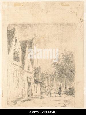 Gezicht op een straat met een paard en een man vue d'une rue avec un cheval et un homme Type d'objet : Dessin Numéro d'objet: RP-T 00-2516 Fabricant : artiste: Cornelis Springer Date: 1827 - 1891 Caractéristiques physiques: Noir craie matériau: Papier craie Dimensions: H 312 mm × b mm Objet 242: Cheval de rue Banque D'Images