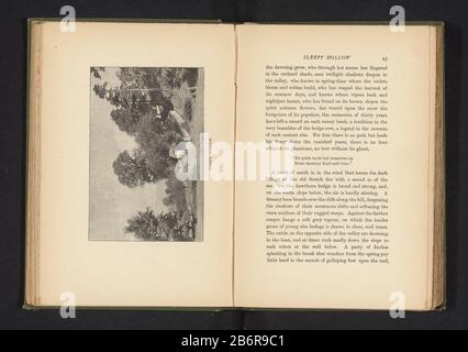 Gezicht op een weiland (vermoedelijk) te North Wales Sleepy Hollow (objet titel op) vue d'un pré (vraisemblablement) vers North Wales Sleepy Hollow (objet titre) Type de bien: Photo-mécanique imprimer page Numéro d'article: RP-F 2001-7-415-2 Fabricant : Photographe: Anoniemclichémaker: Lieu de fabrication anonyme: Pays de Galles Date : CA. 1886 - avant ou vers l'avant 1891 matériau: Technique du papier: Autotypique Dimensions: Photo: H 75 mm × W 115 mmToeliechtPrent en face de la page 43. Objet: Prairie, pâturage Banque D'Images