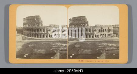 Vue du Colisée à RomeColisée A Rome (titre de l'objet) Type de bien: Stéréo photo Numéro d'article: RP-F F06854 Inscriptions / marques: Numéro, recto, imprimé: '938' Fabricant : Photographe: Jean Andrieu (inscrit sur l'objet) Lieu de fabrication: Rome Date: 1862 - 1876 matériau: Carton technique: Albumine pression dimensions: Secondaire: Transporteur: H 88 mm × W 176 mm Objet : ruine d'un bâtiment  amphithéâtre architectural Banque D'Images