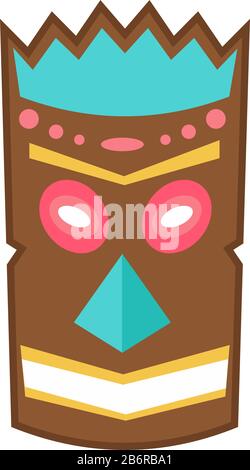 Masque africain effrayant, illustration, vecteur sur fond blanc. Illustration de Vecteur