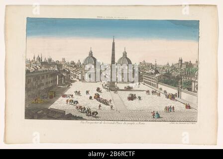 Gezicht op het Piazza del Popolo te Rome la Place du peuple a Rome (objet titel op) Aan het plein staat links de kerk Santa Maria dei Miracoli en rechts de kerk Santa Maria à Montesanto. Fabricant : uitgever: Jean-François Daumont (vermeld op object)prentmaker: AnoniemPlaats fabricación: Uitgever: Parijsprentimaker: Frankrijk Dating: 1745 - 1775 Physical kenmerken: Ingekleurde ets Material: Paper waterverf Techniek: Etsen / penseel Dimensions: Plaatrand: 266 mm X: place, place, cirque, etc. (+ ville (-paysage) avec figures, staffage)obélisque, aiguille (+ ville (-paysage) avec fig. Banque D'Images