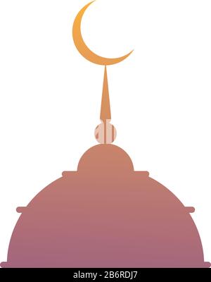 Eid Mubarak tours avec quartier de lune Illustration de Vecteur