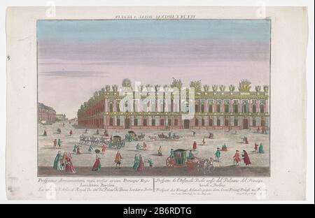 En arrière-plan gauche le Kronprinzenpalais. En haut à droite numéroté 157. Bas gauche numéroté 42. Fabricant : éditeur: Georg Balthasar Probst (bâtiment classé) printmaker: Anonyme pour imprimer par Johann David Schleuen (I) fournisseur de privilèges, Joseph II (empereur allemand) (propriété cotée) Lieu Fabrication: Éditeur: Augsburg Imprimer auteur: Allemagne Date: 1742 - 1801 Caractéristiques physiques: Matière de gravure colorée: Aquarelle papier technique: Gravure / dimensions: Pinceau: Bord de la plaque: H 318 mm × W 422 mmsérie Toelichtingde 'Berlin', avec le numéro 42, contient six tirages avec les numéros 15 Banque D'Images