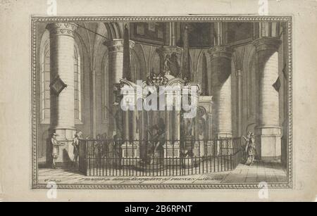 Graftombe van Willem I, prins van Oranje, 1623 Tombe ofte Begraefplaets der Printen van Orange (objet titel op) tombe de la tombe de William I dans le Nieuwe Kerk à Delft, achevé en 1623. Vue de l'avant avec l'image du prince assis. L'effet omlijsting. Fabricant : printmaker: Éditeur anonyme: CPT. Smith (indiqué sur l'objet) Lieu de fabrication: Pays-Bas Date: 1700 - 1799 Caractéristiques physiques: Matière de gravure: Technique du papier: Dimensions de gravure: Bord de la plaque: H 182 mm × W 272 mmToelichtingde ici le titre mentionné fait référence au titre le plus élevé obtenu du sujet, pas des colliers Banque D'Images