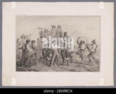 Gravure naar onbekend schilderij engraa after unknown painting type d'objet: Photo Numéro d'article: RP-F-F14590-B Fabricant : Photographe: Louis Léopold Robert Date: 1830 Caractéristiques physiques: Voiture de bois technique: Dimensions du bois: Impression: H 153 mm × W 230 mm Banque D'Images