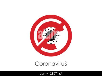 Coronavirus (Covid-19). Symbole de la lutte contre le coronovirus. Arrêter le signe du virus. Illustration vectorielle plate de l'emblème d'infection à Coronovirus. Illustration de Vecteur