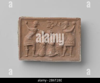 Haardsteen met voorstelling van de beide ouderlingen uit de geschiedenis van Suzanna, die porte twee soldaten worden gesenigd Haardsteen met voorstelling van de beide ouderlingen uit de geschiedenis van Suzanna, die porte twee soldaten worden gestenigd. Op de achtergrond een mand met stenen en en een boom. Fabricant : vervaardiger: AnoniemPlaats fabrication: Nederland Dating: CA. 1875 - env. 1900 kenmerken physique: Aardewerk matériel: Aardewerk Techniek: Bakken / stempelen Dimensions: H 10 cm. × b 14,5 cm. × d 1,2 cm. Banque D'Images