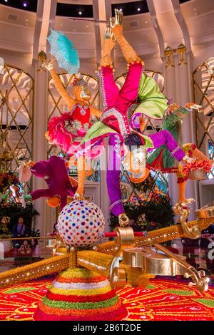 Les créations florales de l'hôtel Wynn Palace à Macao Banque D'Images