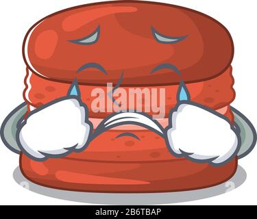 Style Macaron En Cerisier Et Motif mascotte Illustration de Vecteur