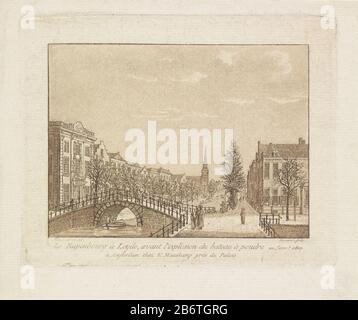 Découvrez le Rapenburg à Leiden, dans la prospérité avant la catastrophe de la poudre d'arme de feu du 12 janvier 1807. Au premier plan le pont New Lane, après le pont Steenchuur avec le distant Saaihal ou Saint-Lodewijkskerk. Fabricant : print maker: Ludwig Gottlieb Portman (indiqué sur l'objet) à dessin de: Franciscus Andreas Milatz (indiqué sur l'objet) éditeur: Evert Maaskamp (indiqué sur l'objet) Lieu de fabrication: Print maker: The Netherlands Éditeur: Amsterdam Date: 1816 Caractéristiques physiques: Gravure et teinte aqua, imprimé en matière brune: Papier technique: gravure / teinte aqua / mesure de couleur Banque D'Images