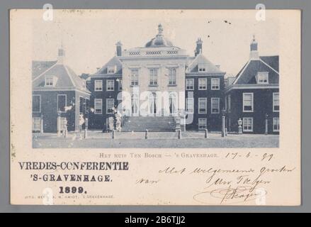 Het huis Ten Bosch -'s Gravenhage (titel op object) House Ten Bosch - The Hague (title object) Type de propriété: Photo omécanique imprimer carte postale Numéro d'article: RP-F F19675 Inscriptions / marques: Inscription, recto, estampillé: 'Peace CONFERENCE /'S GRAVE HAGE. / 1899.' Fabricant : créateur: Éditeur anonyme: Am Amiot (propriété cotée) Lieu de fabrication: Den Haag Date: Jun 17 1899 matériau: Carton technique: Copie / écriture tailles: Carton: H 93 mm × W 137 mm Objet: Palais où: Huis ten Bosch Banque D'Images