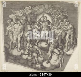 Het laatste oordeel, blad D un détail de la fresque "le dernier jugement" de Michel-Ange dans la Sistine Kapel. Fabricant : printmaker Giorgio Ghisinaar design Michelangelo Lieu de fabrication: Printmaker: Italie à concevoir: Vatican Date: 1530 - 1582 Caractéristiques physiques: Matériel automobile: Technique du papier: Engraa (processus d'impression) Dimensions: Feuille: H 435 mm × W 480 mmToelichtingPrent fait partie d'un groupe de dix reproductions constituant une grande idée à la fresque du jugement dernier de Michel-Ange dans la Chapelle Sixtine du Vatican. Objet: Jugement Banque D'Images