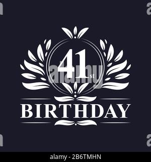 Logo anniversaire 40 ans, design d'anniversaire 40 ans de luxe. Illustration de Vecteur